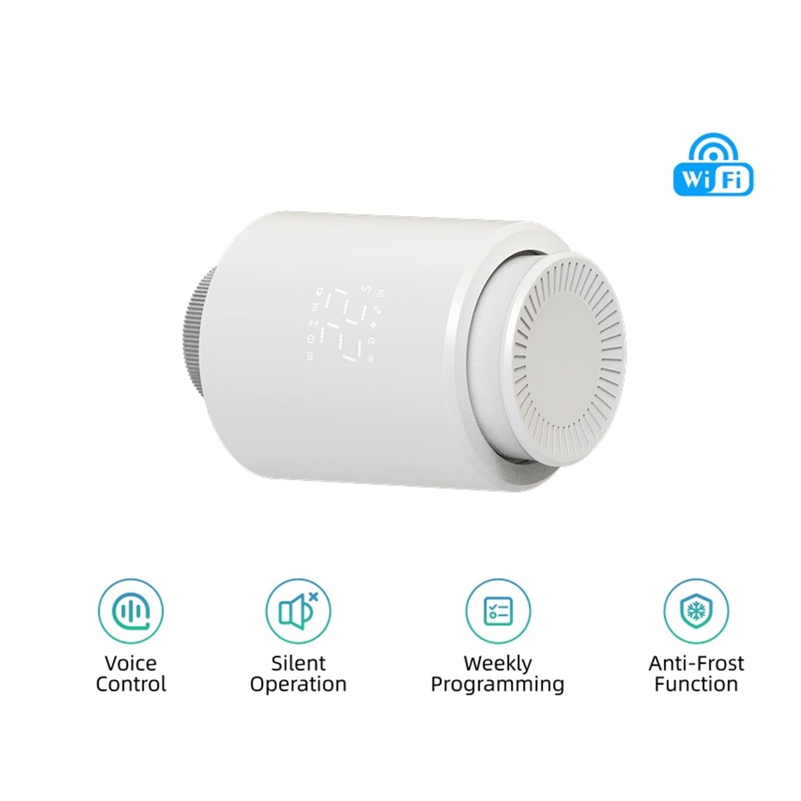 Inteligentny termostat, Inteligentny, programowalny, zdalny regulator temperatury ogrzewania z termostatycznym zaworem WiFi