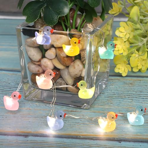 Image of Mini Ducks String Lights USB Plug-in or Battery Operated Remote Timer 10ft 40LEDs Tiny Fairy Light for DIY Dollhouse Decor Micro Landscape Aquarium Craft Charms Birthday Gift Party Favor