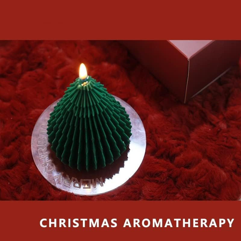 Miniatura 7 de Molde grande de vela de silicona para árbol de Navidad, molde en forma de cono en espiral 3D, árbol de Navidad plegable para hacer velas, moldes