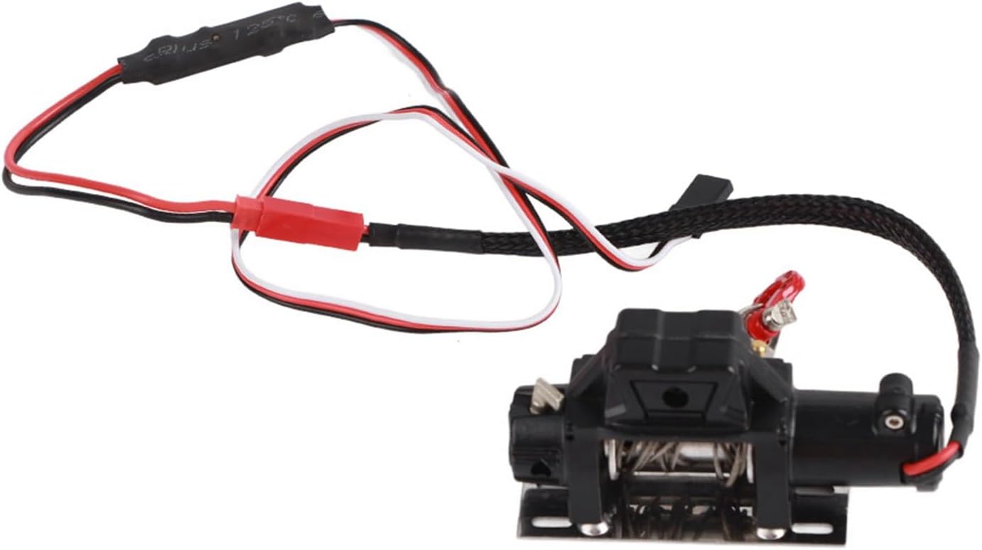 RC Car Winch, Automatic 5-11V Metal Winch for D90 Axial SCX10 Crawler Truck Heavy Duty 6.6lbs Capacity Off-Road Recovery Accessory‌