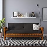 DHP Eve 8 Inch Thermobonded High Density Polyester Fill Futon Mattress, 8 in, Black