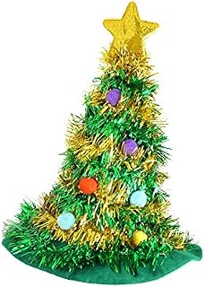 Adult Christmas Tree Hat with Star Novelty Fun Xmas Party Headwear
