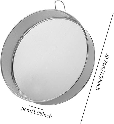 Miniatura 2 de Tamiz de harina de acero inoxidable - Malla fina, malla 80, redondo profesional duradero (plata)