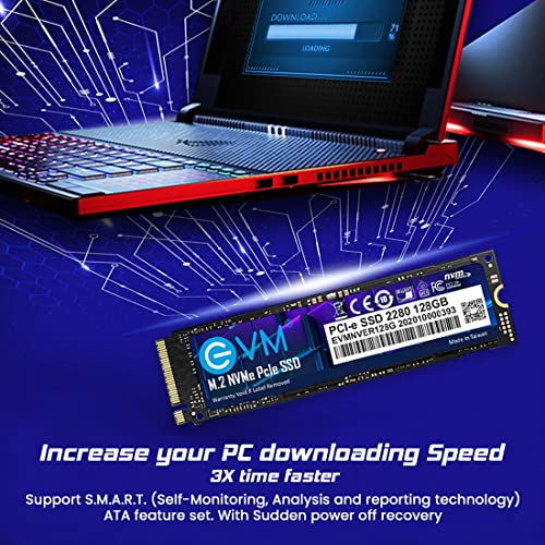 Image of EVM 128GB Internal SSD - M.2 NVMe PCIe (2280) - High-Speed Performance Up to 1800MB /s Read & 700MB /s Write Speed with Low Power Consumption - Compatible with Gaming PCs & High-Performance Workstations