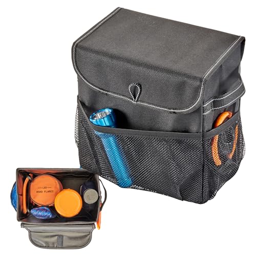 High Road Carganizer Car Storage Organizer with Lid - Multipurpose Small Car Storage Box, Back or Front Seat Organizer, Auto Console or Trunk Organizer - Univeral Fit in All Vehicles by High Road - Used condition - US$14.50