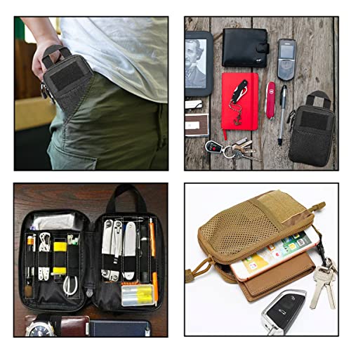 Tactical Edc Pocket Organizer Pouch Only, Mini Small Tool Storage Pouch Bag Portable Nylon Molle Military Utility Pouch For Electronic Accessories, Aid Kits, Multitools, Tactical Accessories (Black) #TOP5