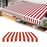 Telo Per Tende Da Sole Manuale 2.0m 2.5m 3.0m 3.6m 5m, Tessuto Di Ricambio Per Tende Da Sole Da Giardino Esterno, Tettoia Di Ricambio Retrattile Per Balcone(I,13x6.6FT/400x200cm)