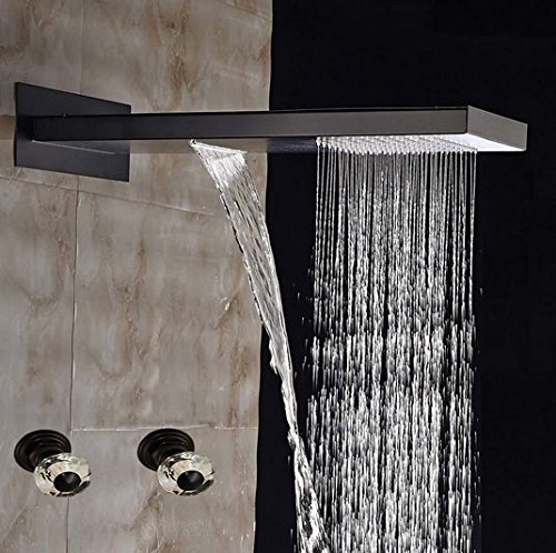 Mitigeur douche pluie cascade bronze résistant au calcaire Gowe Luxe 55,9 cm
