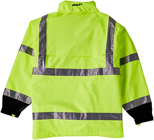 Image of Tingley Standard Icon High Visibility Jacket With Attached Hood, Fluorescent Yellow-green /Black, 4X-Large