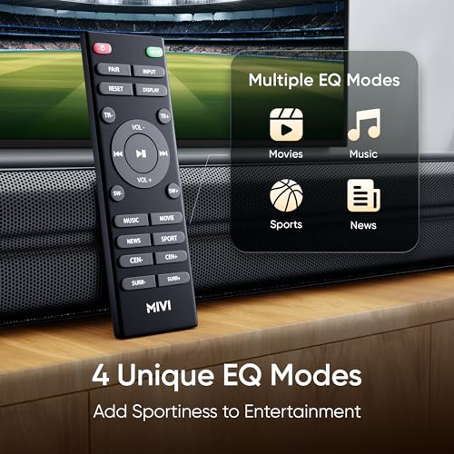 Image of Mivi Fort H550 Soundbar, 5.1 Channel HomeTheatre, 3 in-Build Speakers, 2 Satellite Speakers and 1 External Subwoofer, Multiple EQ & Input Modes, Made in India Sound bar for TV (Installation Included)