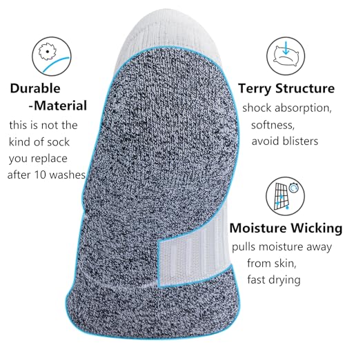Image of CWVLC No Show Sports Compression Socks for Men Women with Cushion (4 /8 Pairs)