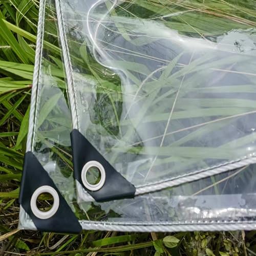 Lona impermeable 450 g/m² transparente resistente a tirones con ojales 2