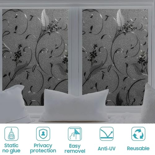 Película Oscurecedora para Ventanas 79x18 Floral PVC miniatura 5