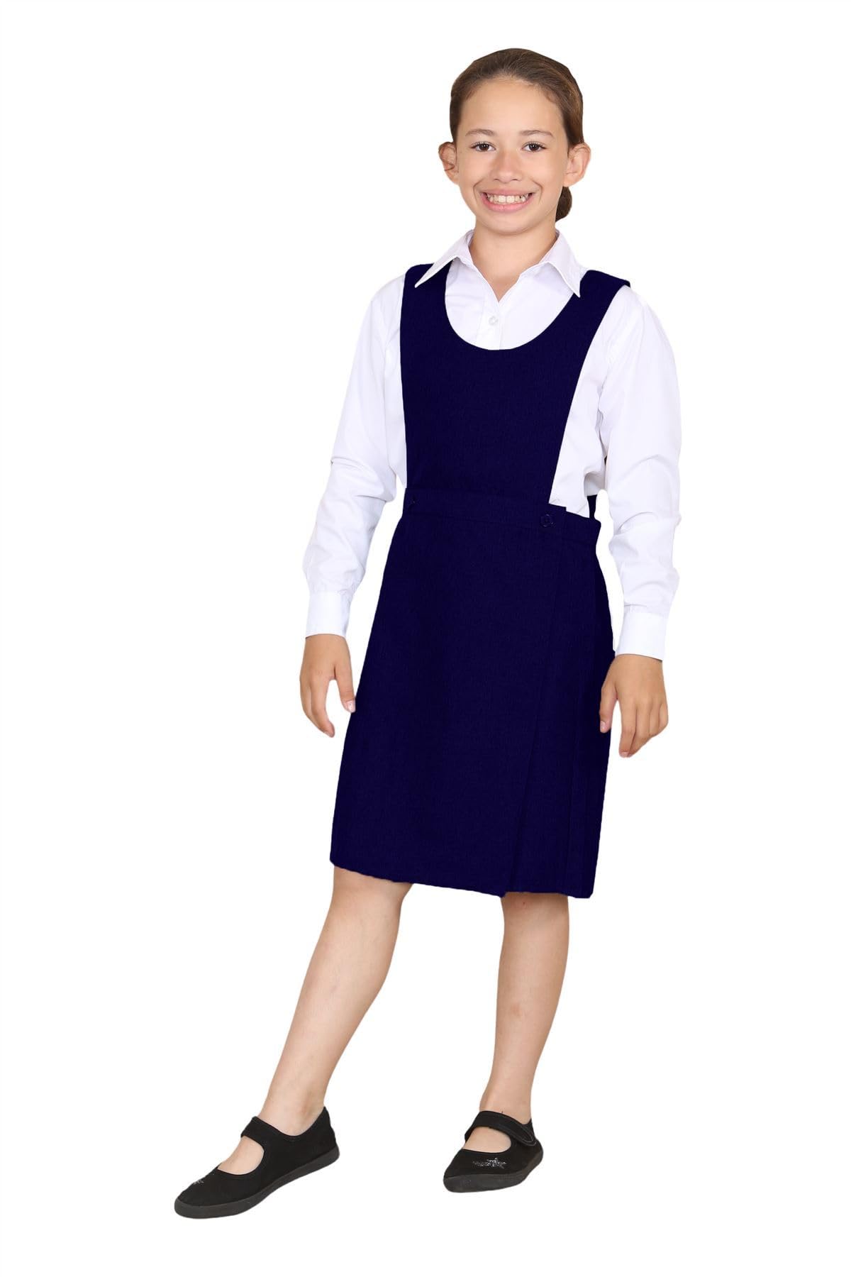 Vestido de uniforme escolar sin mangas plisado para niñas