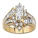 Bokeley Valentine's Day Rings Gift, 2-in-1 Womens Vintage White Diamond Silver Engagement Wedding Band Ring Set (Gold #1, 8)