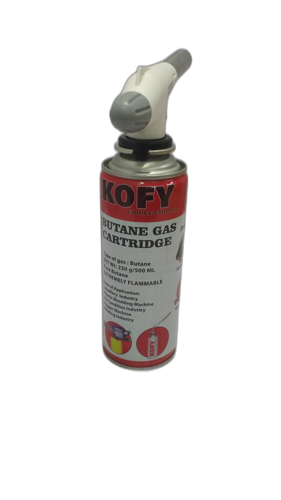 Kofy White Auto Ignition Torch with 3 Butane Gas Can Combo