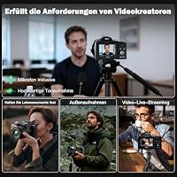 NBD 8K Digitalkamera 64MP mit 16X Optischem Zoom & Hot Shoe, 3" 180° Drehdisplay, Wi-Fi, v. 64GB TF-Karte + Wartungskit (Schwarz) – Ansicht 6