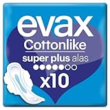 100 % limpia, 0 % olor Evax Cottonlike super plus - Compresas con alas, 10 unidades