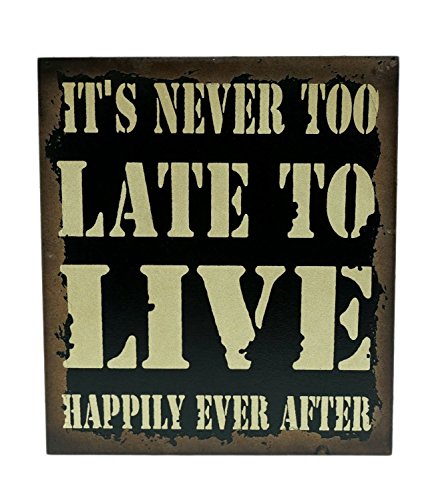 Morning View Vintage Box Sign Live Happily Ever After 8 X 7 Inches Mounted Print Decorative Wall Art Sign Plaque #TOP20