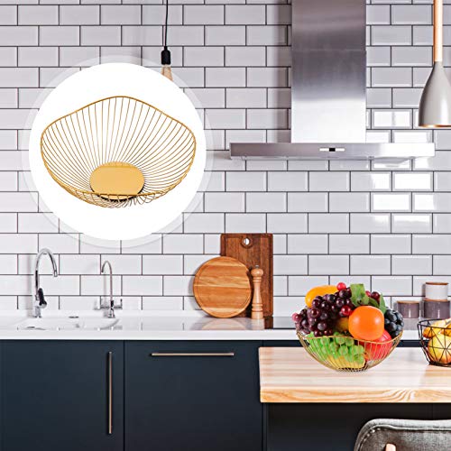 Hemoton Cesto de Frutas Dourado Arame de Metal Suporte para Frutas Vegetais Estilo Nórdico Travessa