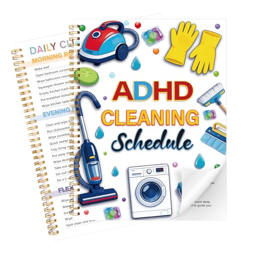 Reusable ADHD Cleaning Planner for Adults Teens, ADHD Daily Cleaning
