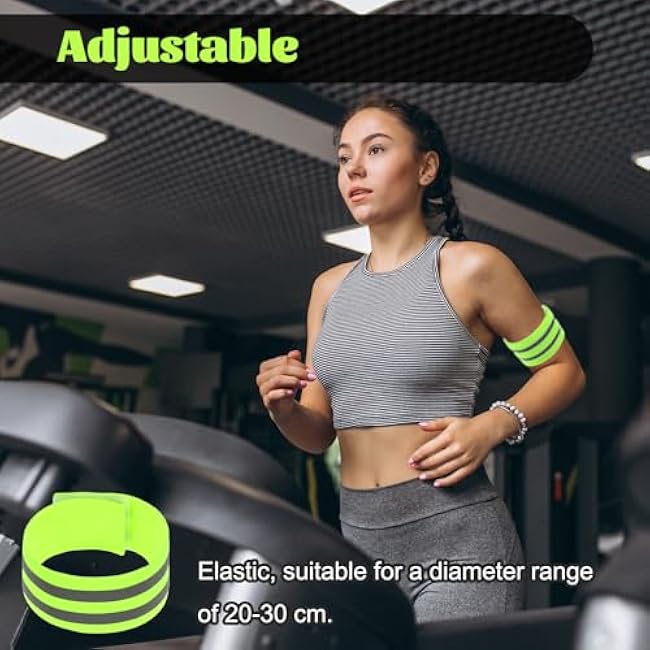 6Pcs High Visibility Reflective Bands, Elastic Ankle Straps Wristbands Reflective Arm Bands for Night Walking Reflective Gear for Bike Pants Cuff Clip Cycling Running Jogging Outdoors Hiking