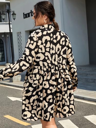 Image of GRECIILOOKS Women Plus Size Dresses for Women Western Outfits | Stylish Printed Shirt Dress with Waist Tie | Casual Party Office Wear Knee Length Dress for Women