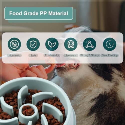 Miniatura 4 de Vinabo Comedero Antideslizante Y Antivoracidad Para Perro - Promueve Alimentación Saludable Y Digestión Lenta - Plato Adecuado Para Mascotas Pequeñas Medianas Grandes