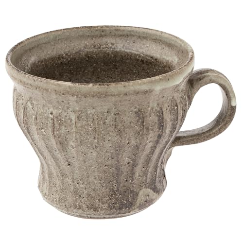丸伊製陶 信楽焼 へちもん マグカップ 容量約320ml 銀灰彫 グリーン 3-4457
