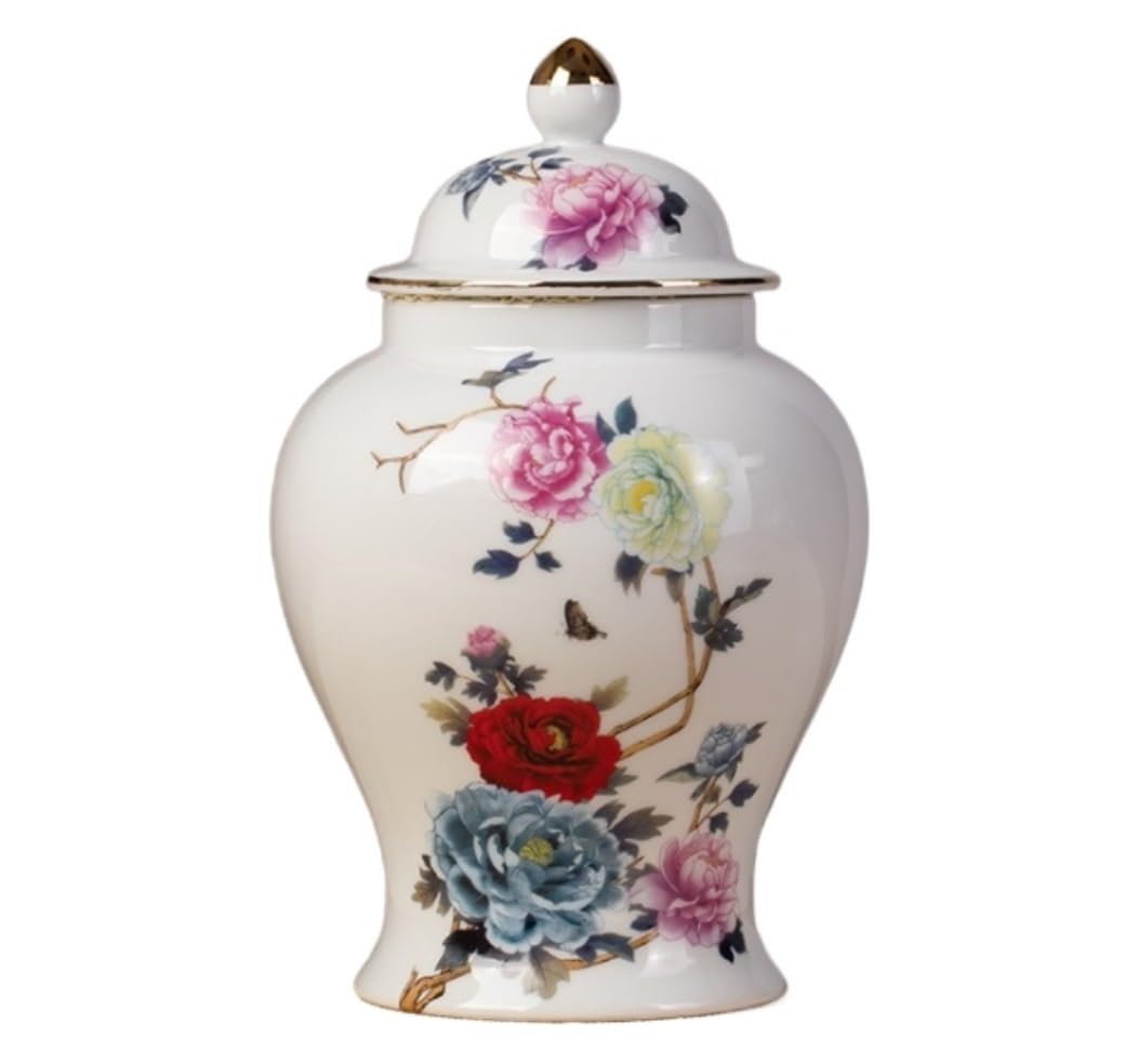 Vase pot de gingembre en céramique peint à la main pour décoration asiatique chic