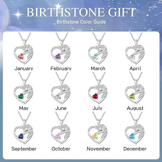 Unicorns Gifts for Girls Necklaces 18K White Gold Plated Unicorn Necklace for Teen Girls Unicorn Gifts 1CT Birthstone Necklace initial heart necklace for girls 4-6 girls' birthstone jewelry for girls 6-84