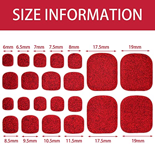 440 Pieces 20 Sheets Glitter Toenail Polish Stickers Adhesive Toe Nail Wrap With 2 Nail File For Girls (Vivid Color) #TOP2
