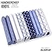 suxeva Gift Handkerchiefs made of 100% Soft Cotton, 12-Pack Cotton Mixed Fashion Blue 3 Handkerchiefs for Men and Women, 40x40 cm / 15.75 x 15.75 inches