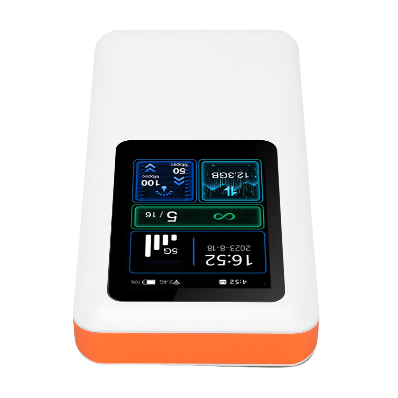 5G WiFi 6 Mobile Hotspot Routeur MTK 6877 Puce 3.5Gbps Vitesse 1.8 Pouces LCD Affichage Bandes Globales N78 N41 B1B3 (Prise UE)