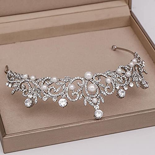 Corona de tiara para mujer accesorios cabello novia tocados pedrería 7