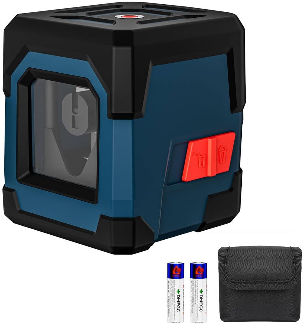 Laser Level,RockSeed 100 Feet Horizontal Line Laser, Self Balancing, Vertical and Horizontal Line, 360 Degree Rotation, Carrying Bag, Battery Included (2Line- Green)