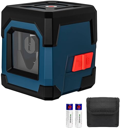 RockSeed - Nivel láser, láser de línea horizontal de 100 pies, autoequilibrado, línea vertical y horizontal, rotación de 360 grados, bolsa de