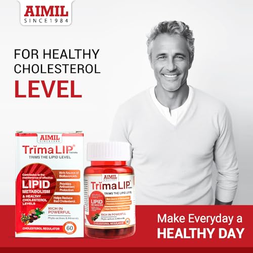 Image of AIMIL TrimaLIP Cholesterol Lowering Tablets, 60 Tablets per Pack, For Healthy Cholesterol Levels