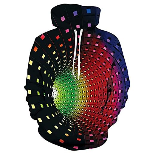 EUDOLAH Dam Pullover tröja 3D-trycktröja med ficka digitaltrycktröja med tryck Galaxy animal långärmad Neon Färgrik XXL-3XL