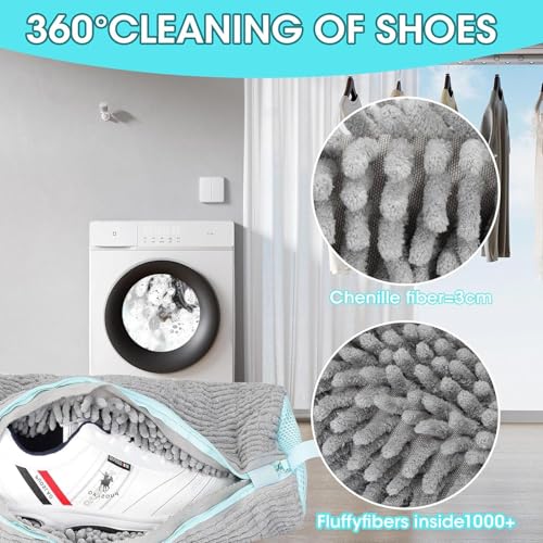 2Pcs Shoe Washing Bags for Machine - 40x20cm Premium Laundry Bags with Military Zipper | Wash Trainers, Sneakers, Bras, Delicates | Durable Oxford Fabric, Shock Absorbing, Grey - Image 9