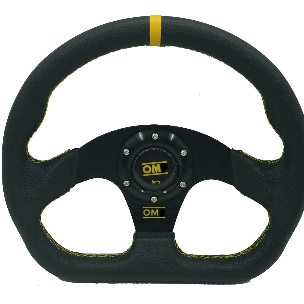 Volanti Sportivi Volante Universale D-Shape Stewing Modificato Racing 13inch 320mm Pelle Piatta Drift Car Rally Sport Sport Gioco simulato Volante Auto Sportivo(Red)