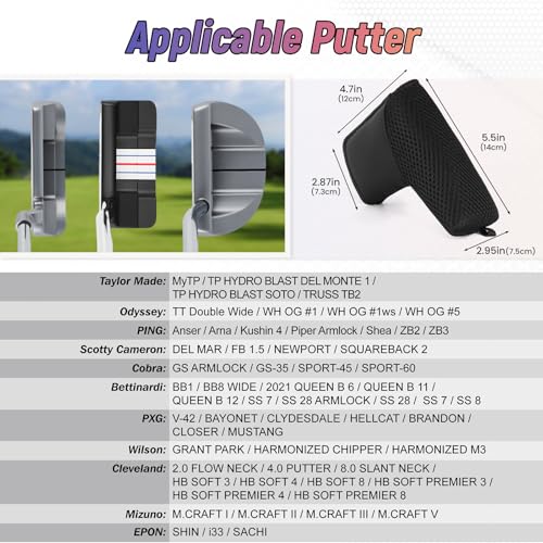 Housse de protection pour tête de putter de type Ping accessoire de golf noir léger