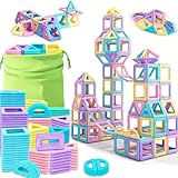 Fylirow Large Macaron Color Magnetic Blocks Scattered Pieces Changeable Building Blocks with Storage Bag Children's Educational Magnetic Assembly Toys Great Christmas/Birthday/Festival Gift (28 pcs)
