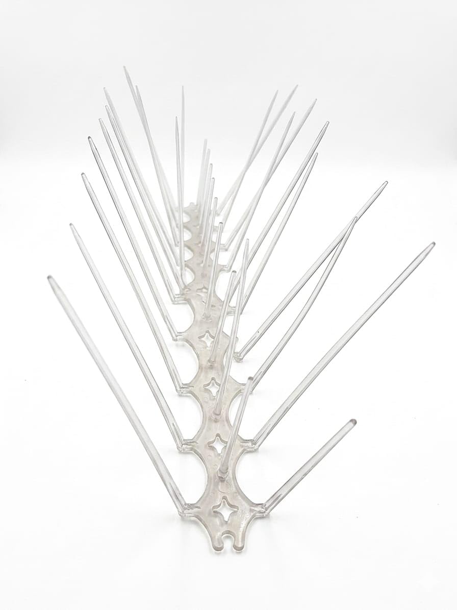 Bird Spikes, Clear Plastic, Outdoor Pigeon Deterrent, Pest Control Repellent Strips-image-43