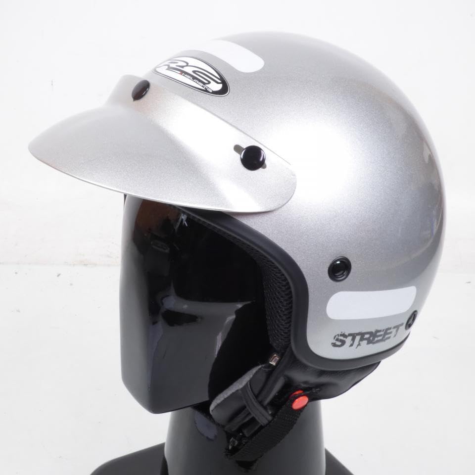 Casque jet de protection RC Helmets taille XL couleur gris argent pour motard