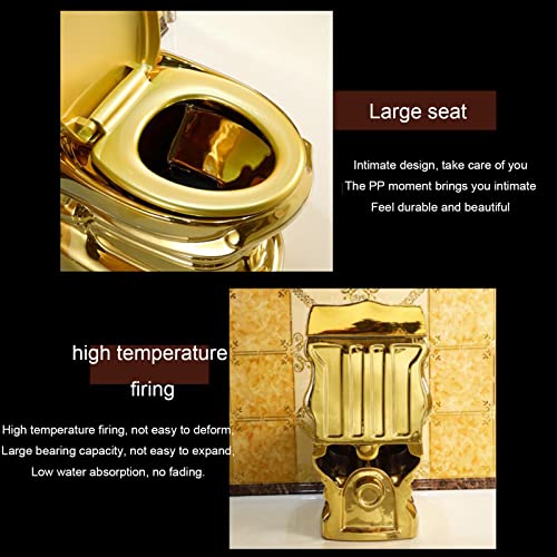 Golden Toilet, Inodoro Europeo de Lujo para Hotel con Desodorante de Bombeo, Diseño Creativo y Personalidad, Cerámica, 300mm miniatura 7