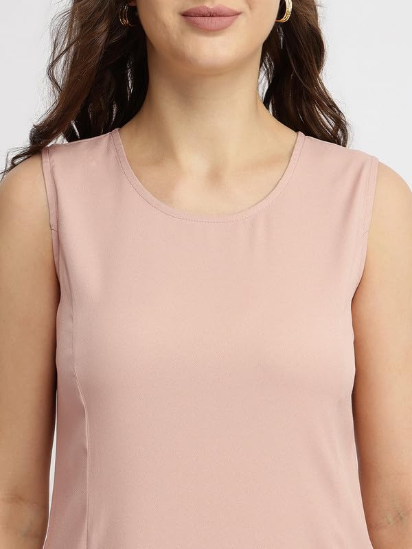 Image of FableStreet Women's Casual Polyester Stylised Neck A Line Midi Dress