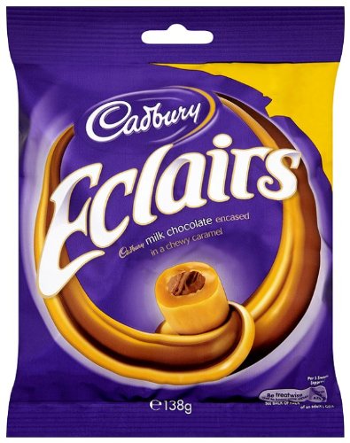 Cadbury Chocolate Eclairs Bag 138 g (Pack of 6)
