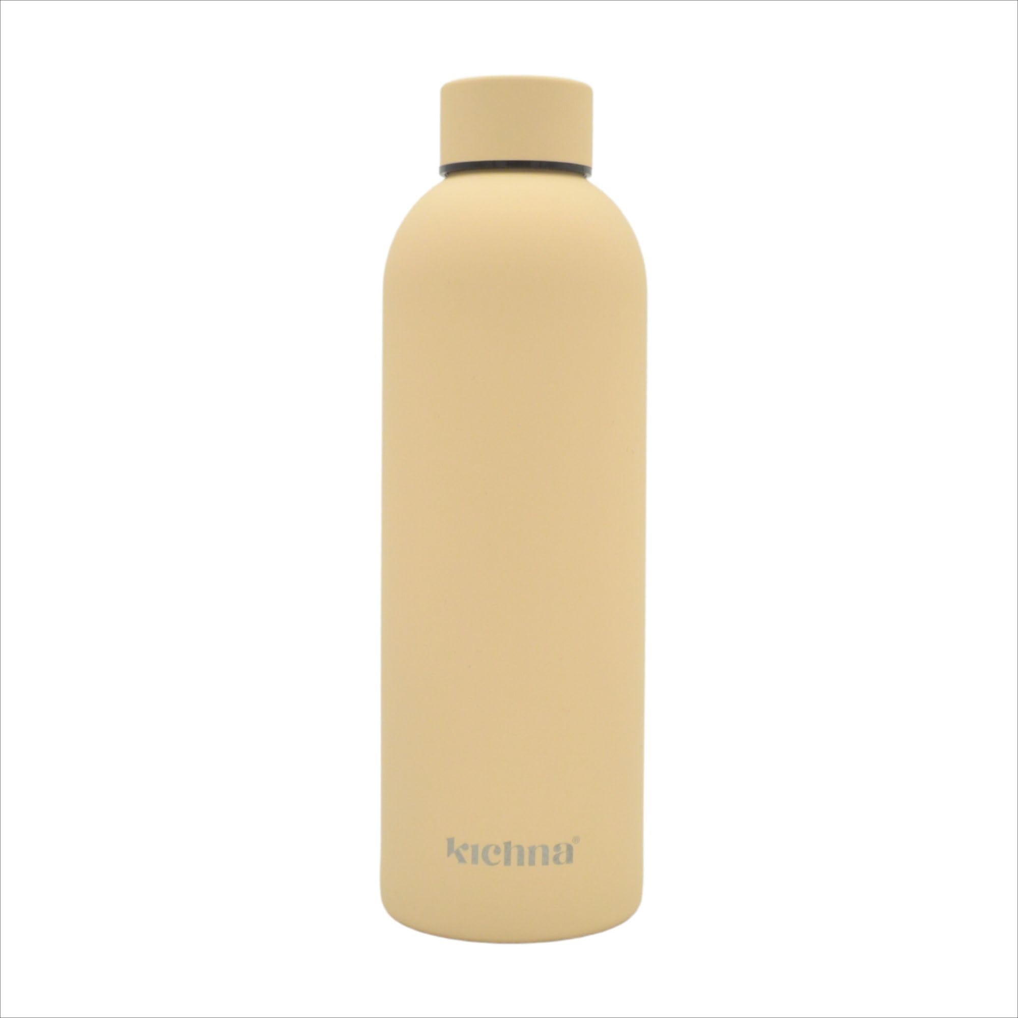 Kichna Stainless Steel Water Bottle 800ml Leakproof BPA Free Unisex White