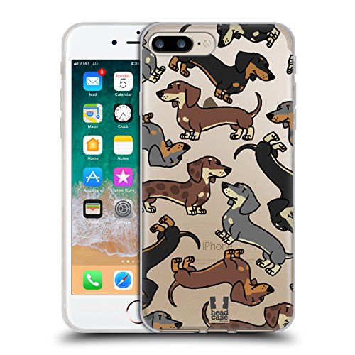 Head Case Designs Dachshund Dog Breed Patterns 3 Soft Gel Case Compatible for iPhone 7 Plus/iPhone 8 Plus